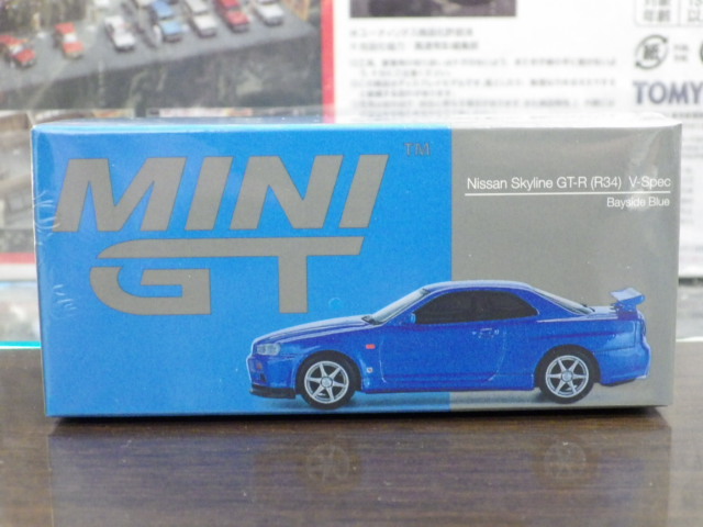 1/64 MINI GT 759   饤 GT-R R34 Vڥå ٥ɥ֥롼ϥɥ