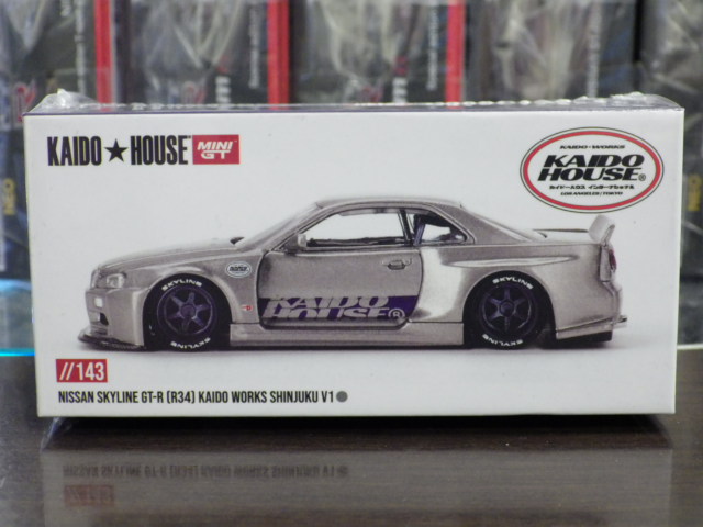 1/64 MINI GT KHMG143  饤 GT-R R34 Kaido Works SHINJUKU V1 ϥɥ